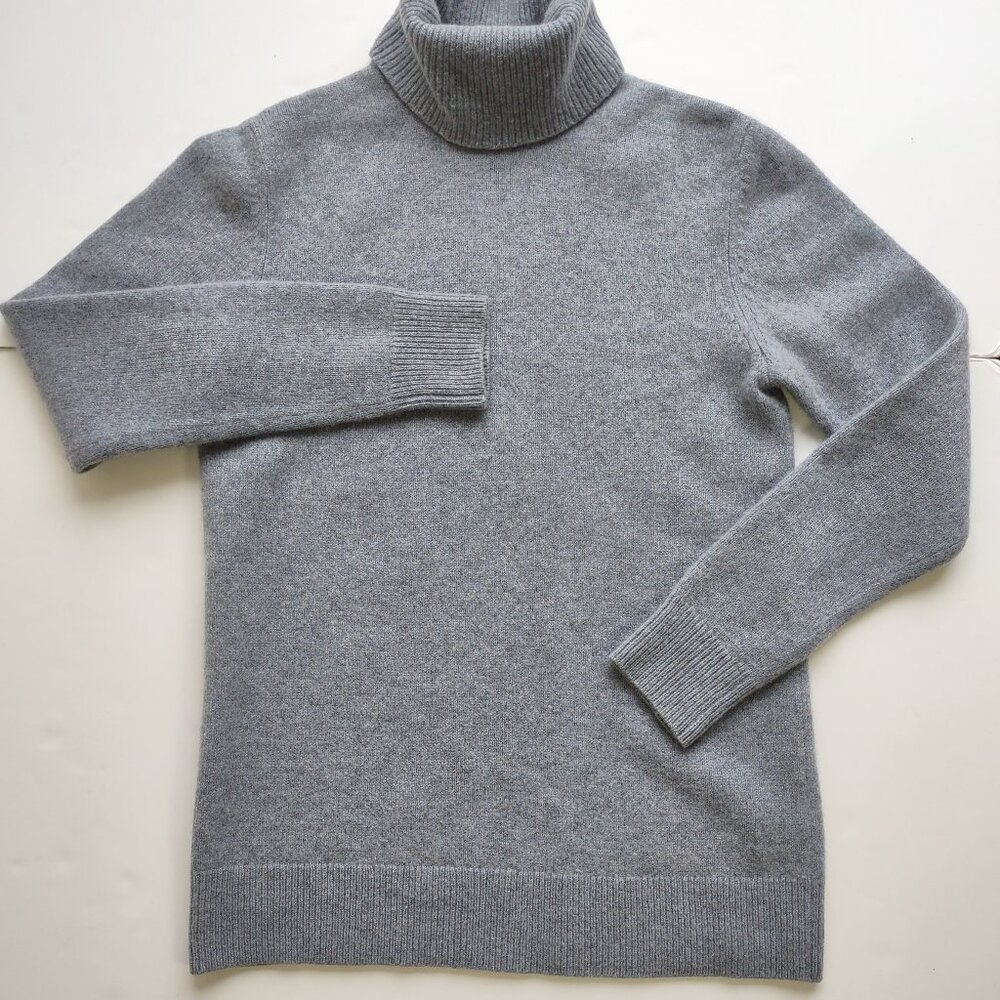 COS 100% Cashmere Womens Pullover Sweater High Neck Steel Blue Size XS Soft  EUC - Picture 6 of 8